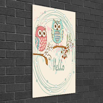 Acrylbild vertikal Eulen