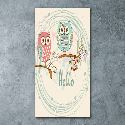 Acrylbild vertikal Eulen