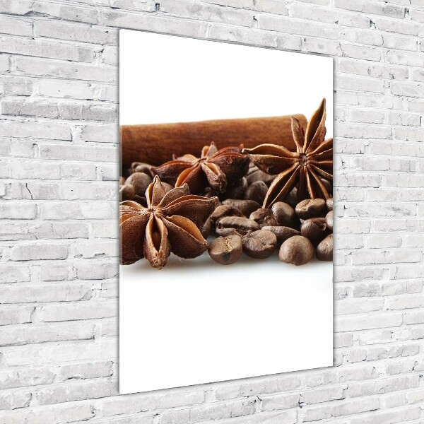 Modernes Acrylbild vertikal Kaffeebohnen