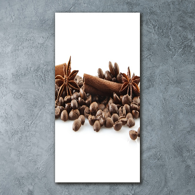 Modernes Acrylbild vertikal Kaffeebohnen