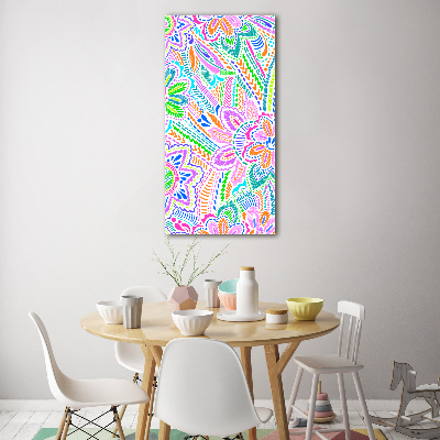 Modernes Acrylbild vertikal Blumenmuster