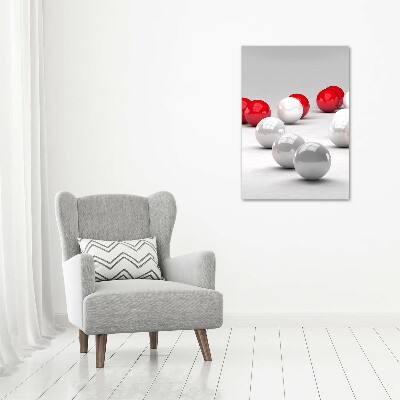 Bild auf Acrylglas vertikal Rote und weiße Kugeln