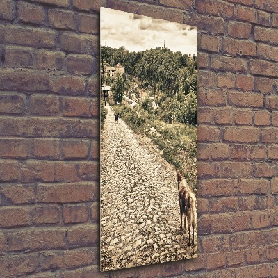 Plexiglasbilder vertikal Zwei Hunde vom Hügel