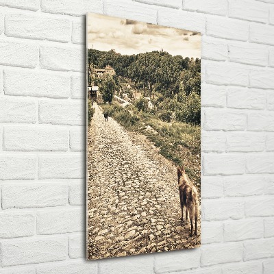 Plexiglasbilder vertikal Zwei Hunde vom Hügel