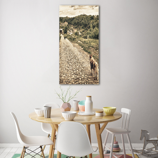 Plexiglasbilder vertikal Zwei Hunde vom Hügel