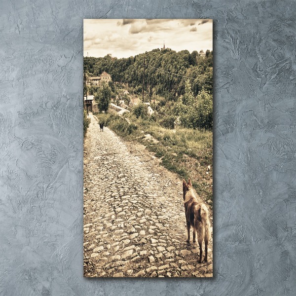 Plexiglasbilder vertikal Zwei Hunde vom Hügel