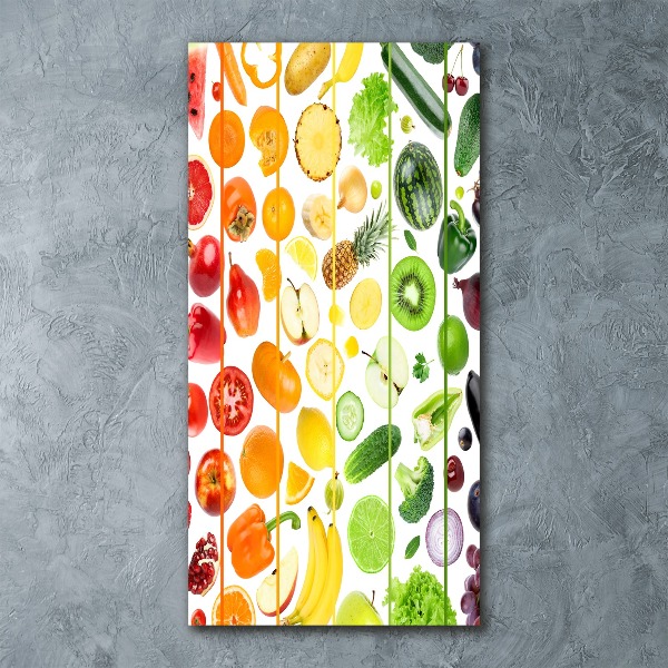 Modernes Acrylbild vertikal Obst und Gemüse