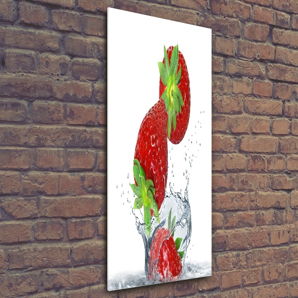 Acrylbild vertikal Erdbeeren