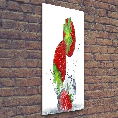 Acrylbild vertikal Erdbeeren