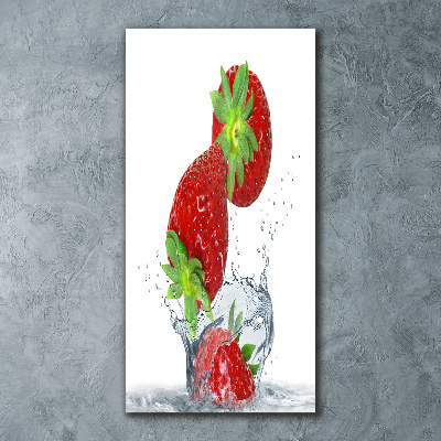 Acrylbild vertikal Erdbeeren