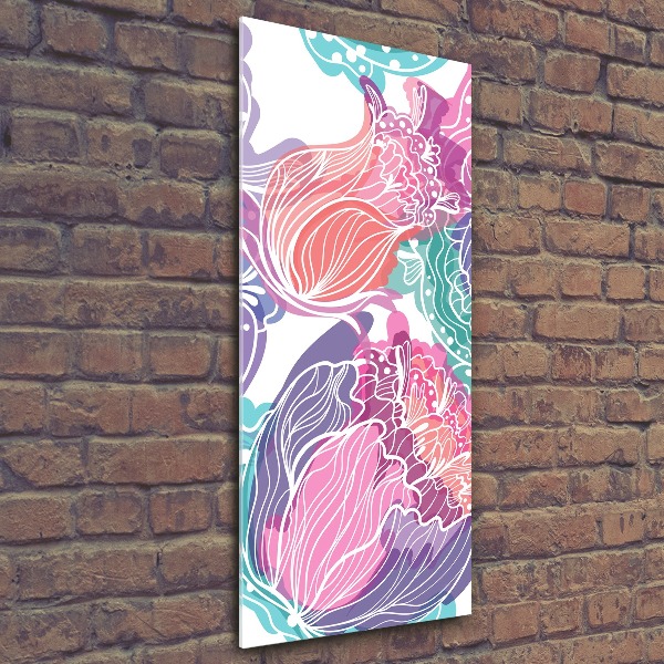 Bild auf Acrylglas vertikal Blumenmuster
