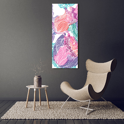 Bild auf Acrylglas vertikal Blumenmuster