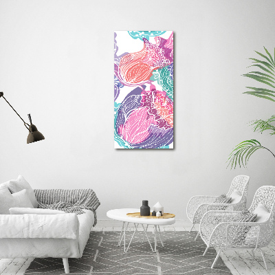 Bild auf Acrylglas vertikal Blumenmuster