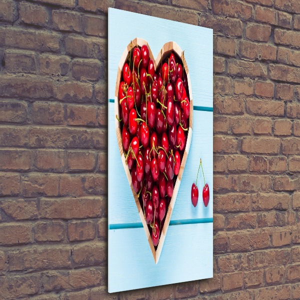 Plexiglasbilder vertikal Kirschen auf Holz