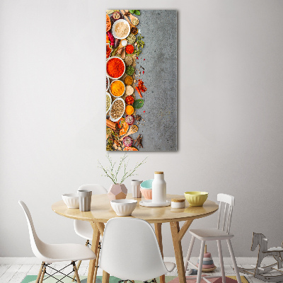 Modernes Acrylbild vertikal Bunte Gewürze