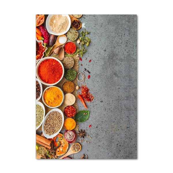 Modernes Acrylbild vertikal Bunte Gewürze