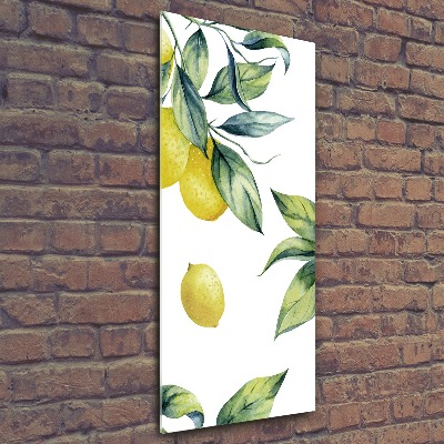 Modernes Acrylbild vertikal Zitronen