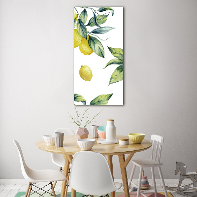 Modernes Acrylbild vertikal Zitronen