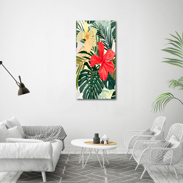 Acrylbild vertikal Hawaiianische Blumen