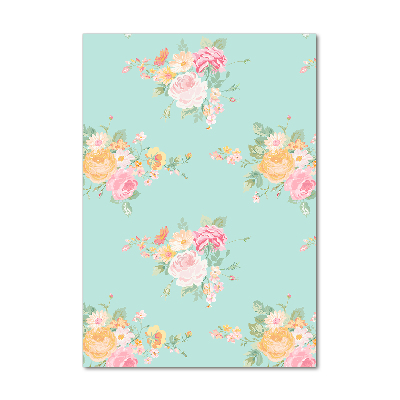 Acrylbild vertikal Blumen