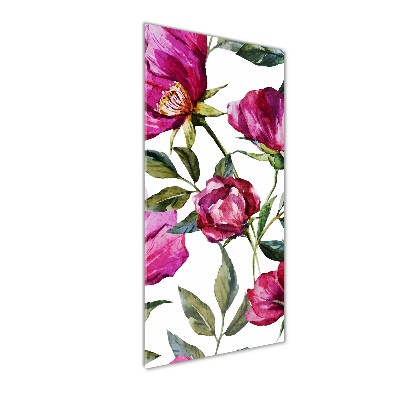 Acrylbild vertikal Mohnblumen