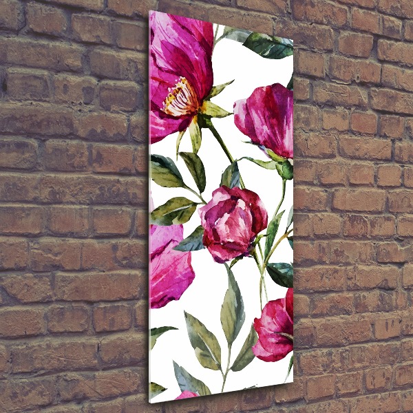 Acrylbild vertikal Mohnblumen