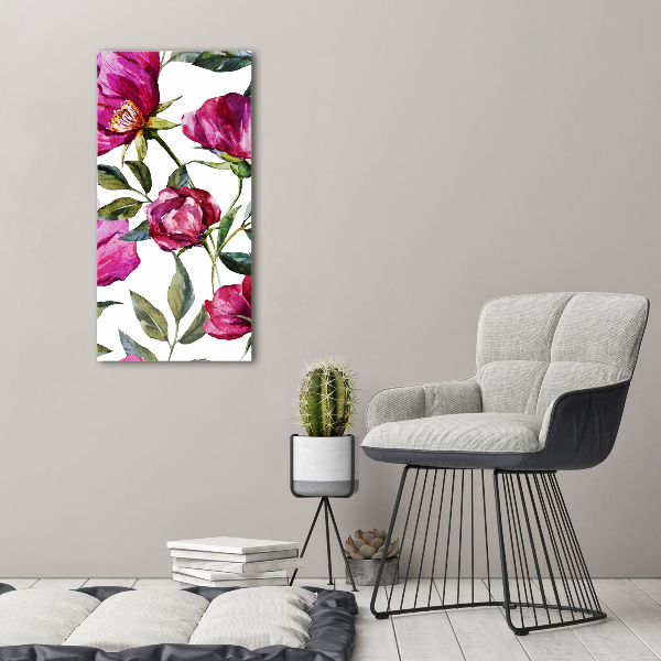 Acrylbild vertikal Mohnblumen