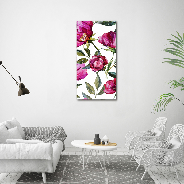 Acrylbild vertikal Mohnblumen