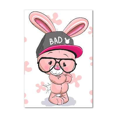 Acrylbild vertikal Kaninchen im Hut