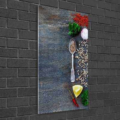 Bild auf Acrylglas vertikal Gewürze und Kräuter