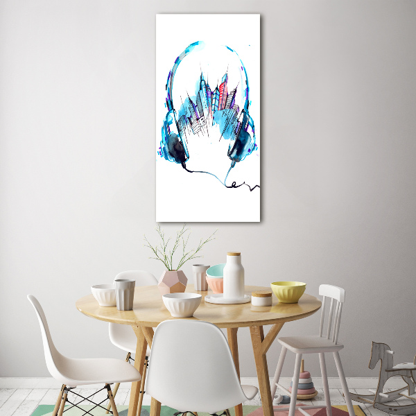 Modernes Acrylbild vertikal Musik der Stadt