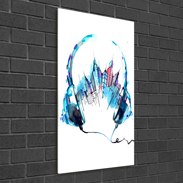 Modernes Acrylbild vertikal Musik der Stadt
