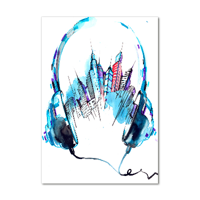 Modernes Acrylbild vertikal Musik der Stadt