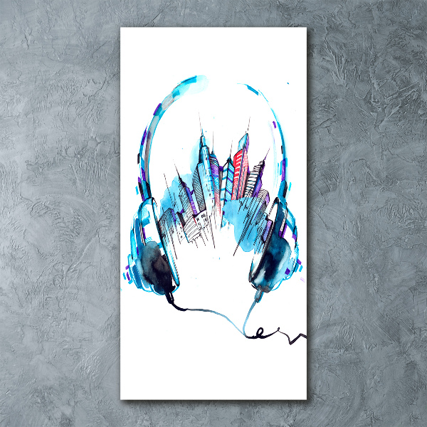 Modernes Acrylbild vertikal Musik der Stadt
