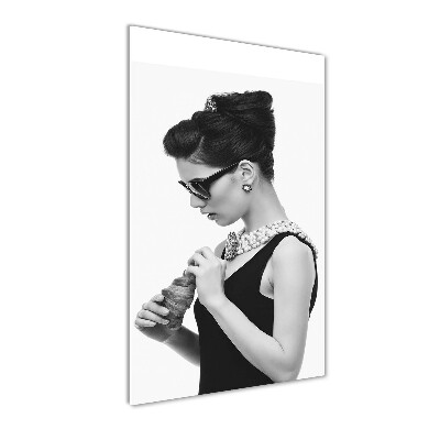 Plexiglasbilder vertikal Frau mit Brille