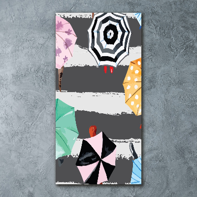Modernes Acrylbild vertikal Bunte Regenschirme