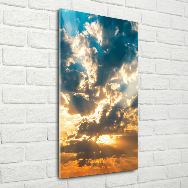 Modernes Acrylbild vertikal Wolken am Himmel
