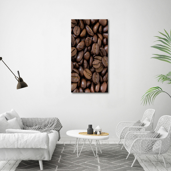 Modernes Acrylbild vertikal Kaffeebohnen