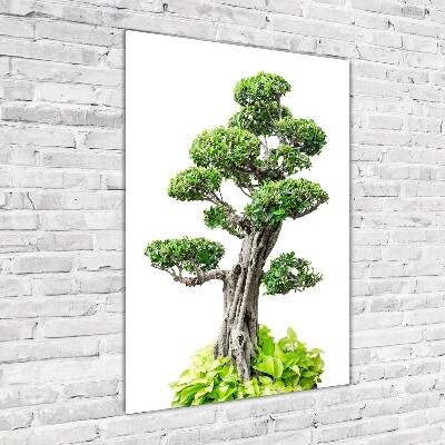 Modernes Acrylbild vertikal Bonsai-Baum