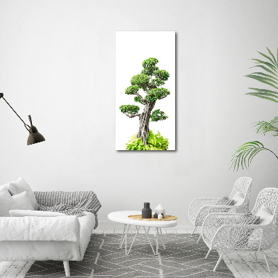 Modernes Acrylbild vertikal Bonsai-Baum