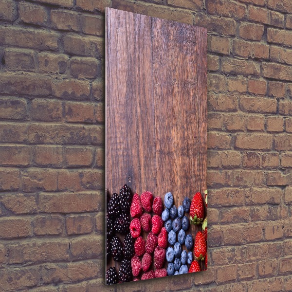 Modernes Acrylbild vertikal Waldfrüchte