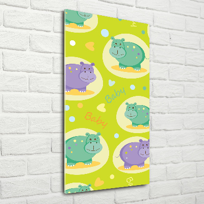 Bild auf Acrylglas vertikal Flusspferde