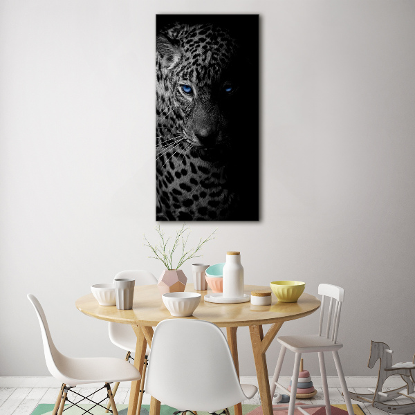 Modernes Acrylbild vertikal Leopard