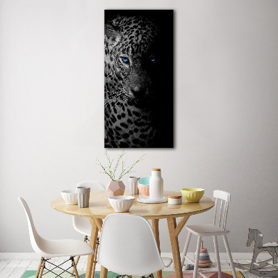 Modernes Acrylbild vertikal Leopard