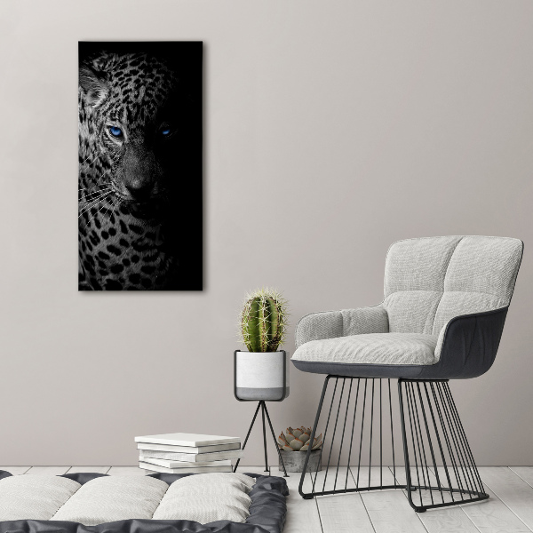 Modernes Acrylbild vertikal Leopard