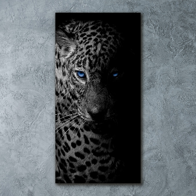 Modernes Acrylbild vertikal Leopard