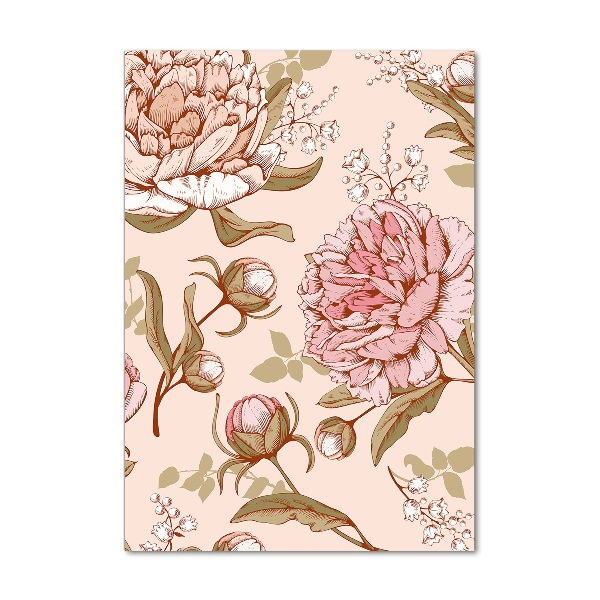 Acrylbild vertikal Pfingstrosen