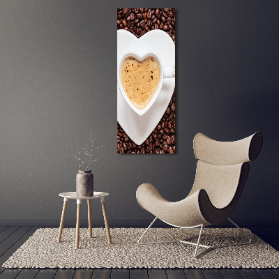 Modernes Acrylbild vertikal Eine Tasse Kaffee