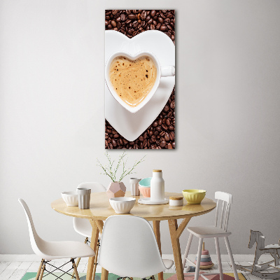 Modernes Acrylbild vertikal Eine Tasse Kaffee