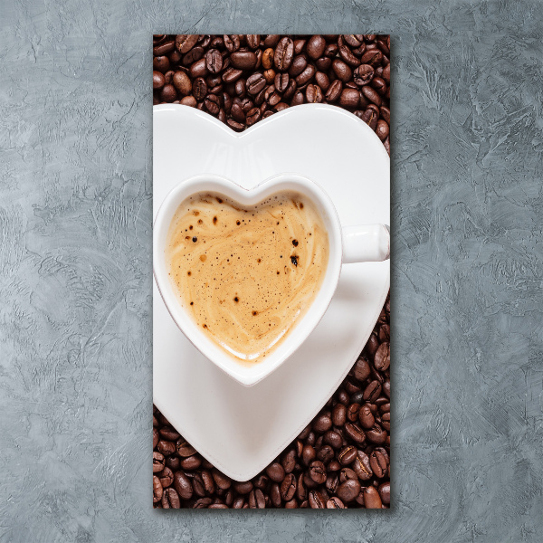 Modernes Acrylbild vertikal Eine Tasse Kaffee